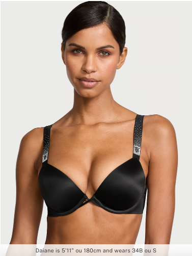 Soutien-gorge push-up à bretelles brillantes